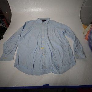 Vintage Tommy Hilfiger Button Down Dress Shirt Size XXL Light Blue Checkered